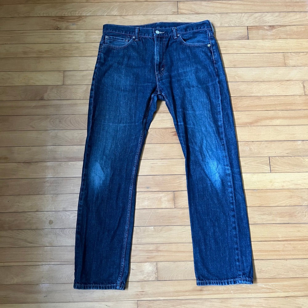 Levis 513 Slim Straight Jeans Mens 36x32 Dark Wash Blue Denim Pants